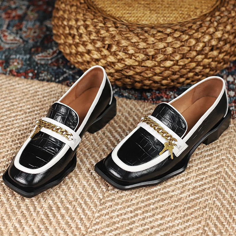 

New 2021 Early Spring Genuine Leather Penny Loafers Shoes Women College Style Slip Ons Casual Shoes Flats Round Toe Ladies Shoes