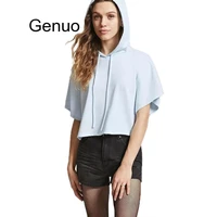 women hoodies new summer clothes casual short sleeve hooded sweatshirts pullover coat casual tops
