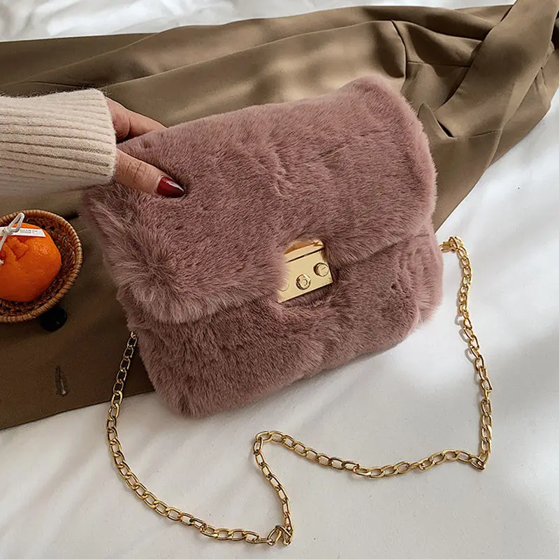 Сумка на плечо для женщин сумка через женская дизайнерская пушистая плюшевая