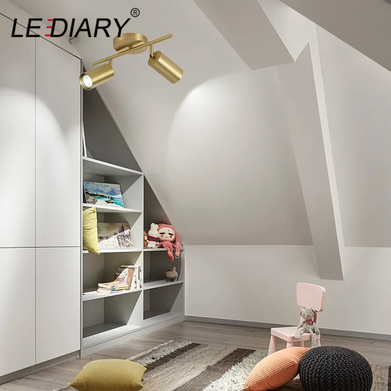 LEDIARY вращающаяся Золотая потолочная лампа регулируемая угловая точечная 7 Вт GU10