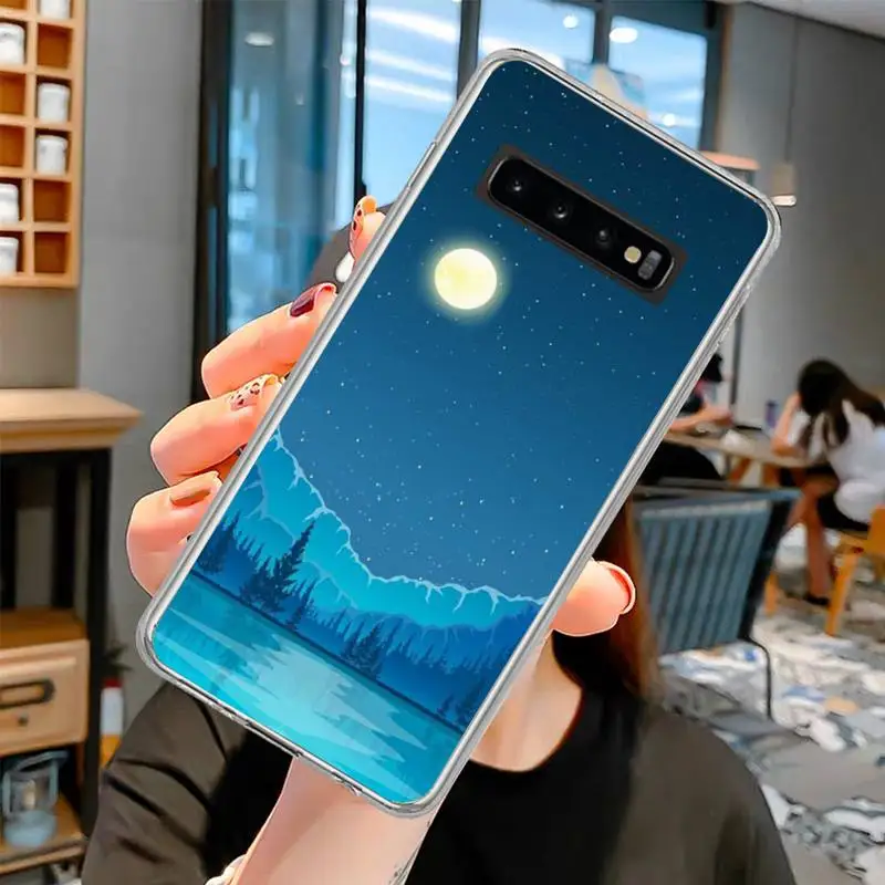 Beautiful view at night Phone Case transparent for Samsung S10 plus S10 E(lite) S6 S7 edge S8 S9 Plus Brand