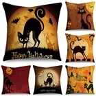 Декоративная подушка 45x45 см в виде кошки на Хэллоуин