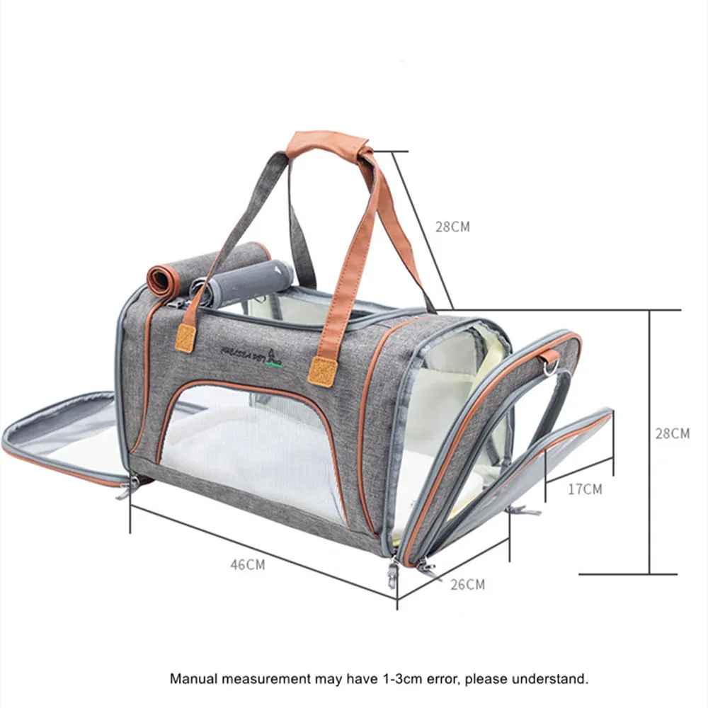 Переносная сумка для домашних животных дорожная собак дышащая кошек Оксфорд
