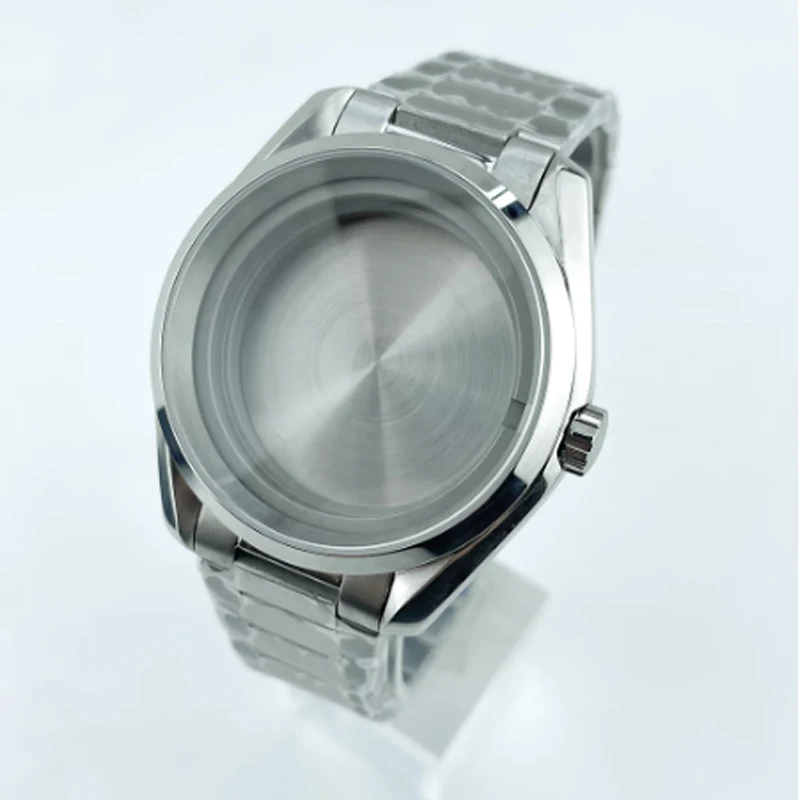 

NEW HQ 10ATM WR 41MM Double Domed Sapphire Crystal Stainless Steel Watch Case Fit Aqua Terra Style Men's Watch For NH35A Mov't