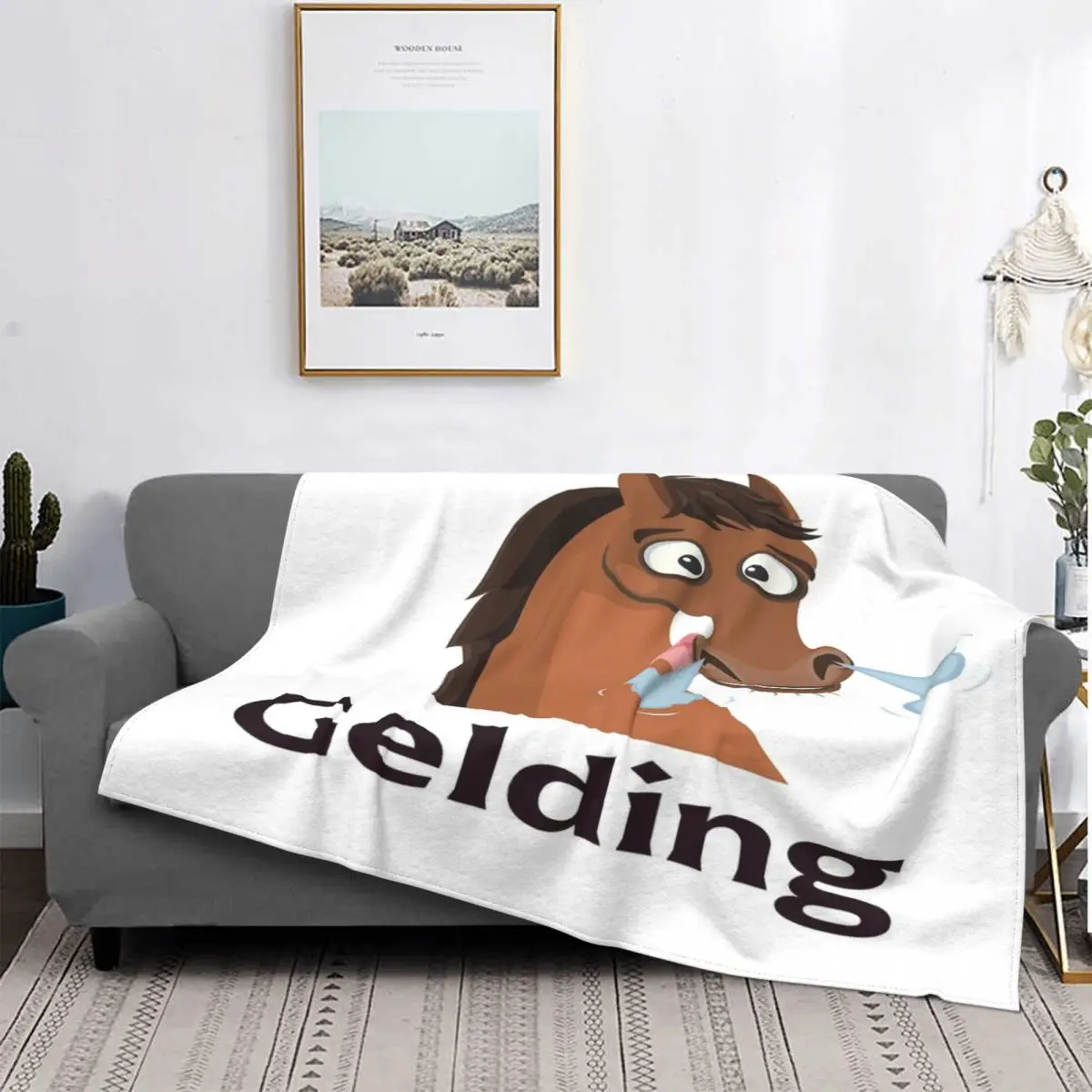 

Manta de caballo Gelding, colcha a cuadros para cama, 90, ropa de cama y fundas