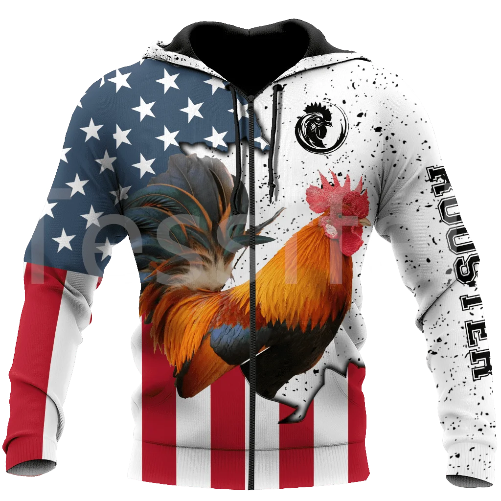

Tessffel Rooster Chicken Cock Animal Camo Colorful Harajuku NewFashion Tracksuit 3DPrint Streetwear Jacket Hoodies Men/Women D12