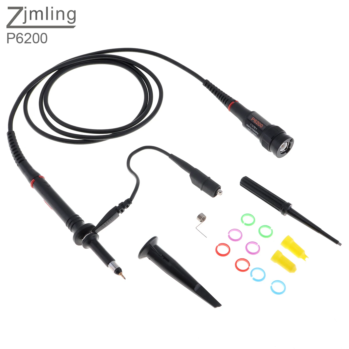 

P6200 High Voltage Oscilloscope Probe 200V - 600V 1X & 10X 200MHz Alligator Clip Test Probe for Electronic Measuring Instrument