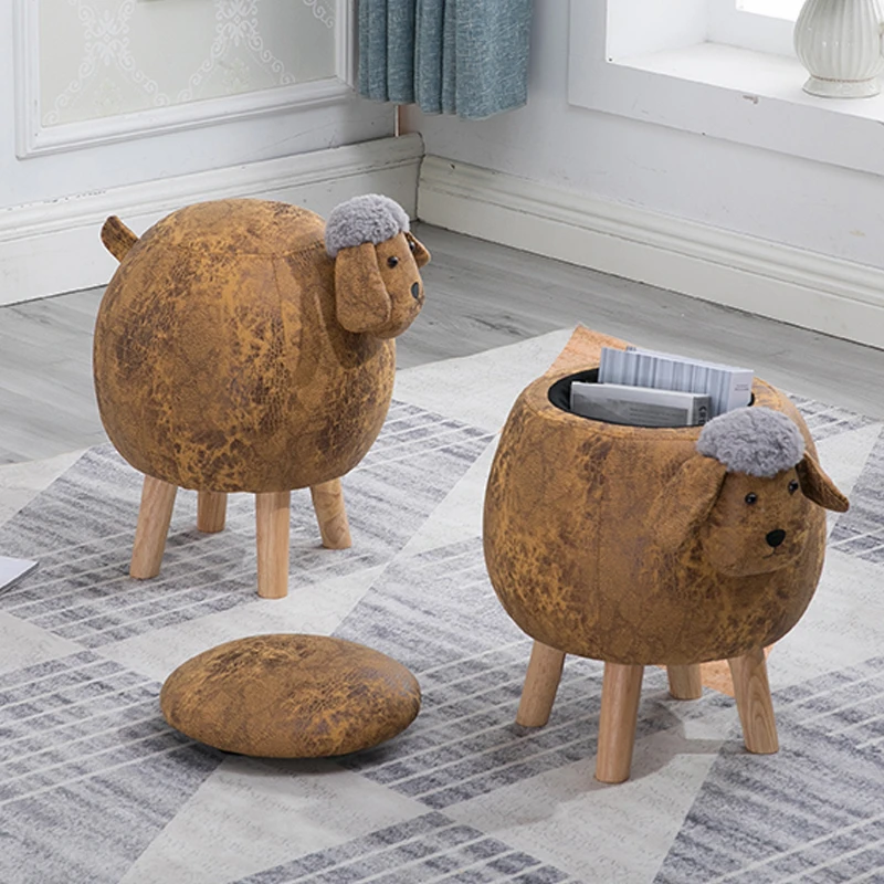 Табуретки из овечьей шерсти маленький стул оттоманка домашняя мебель для