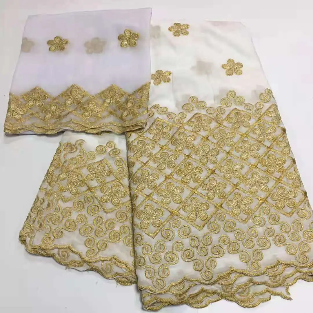 Красивые цветы Brode швейцарское кружево хлопчатобумажная ткань вышивка с камнями