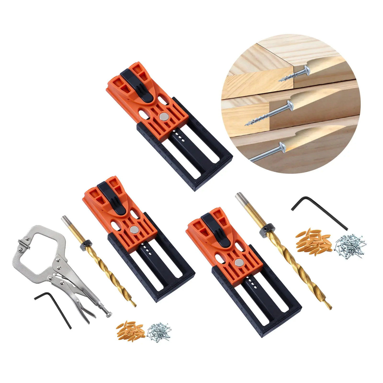 Woodworking Punch Locator Drill Drilling Guide Dowel Jig Kit Hole Opener Template Door Cabinets Portable Precise DIY Hand Tools |