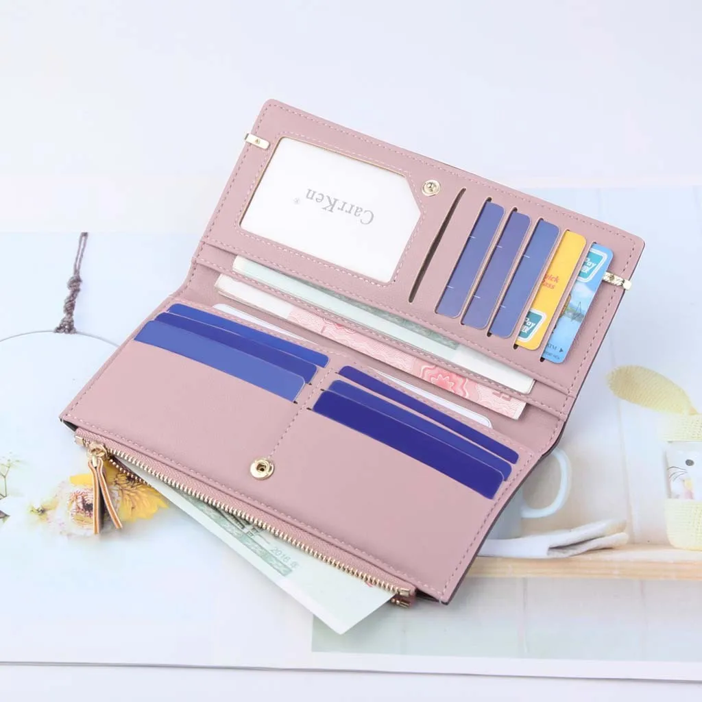 Женские бумажники из натуральной кожи Женский Длинный кошелек модная сумка на