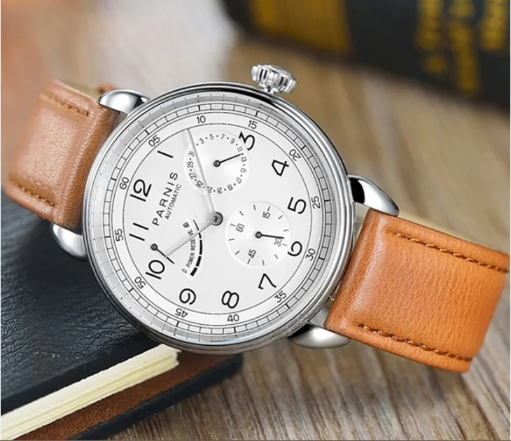 Мужские автоматические механические часы PARNIS 41 5 мм 21 драгоценность механизм