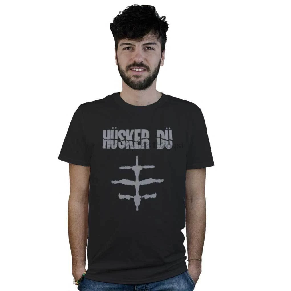 Camiseta Husker Du негра логотип музыка хардкор панк рок | Мужская одежда