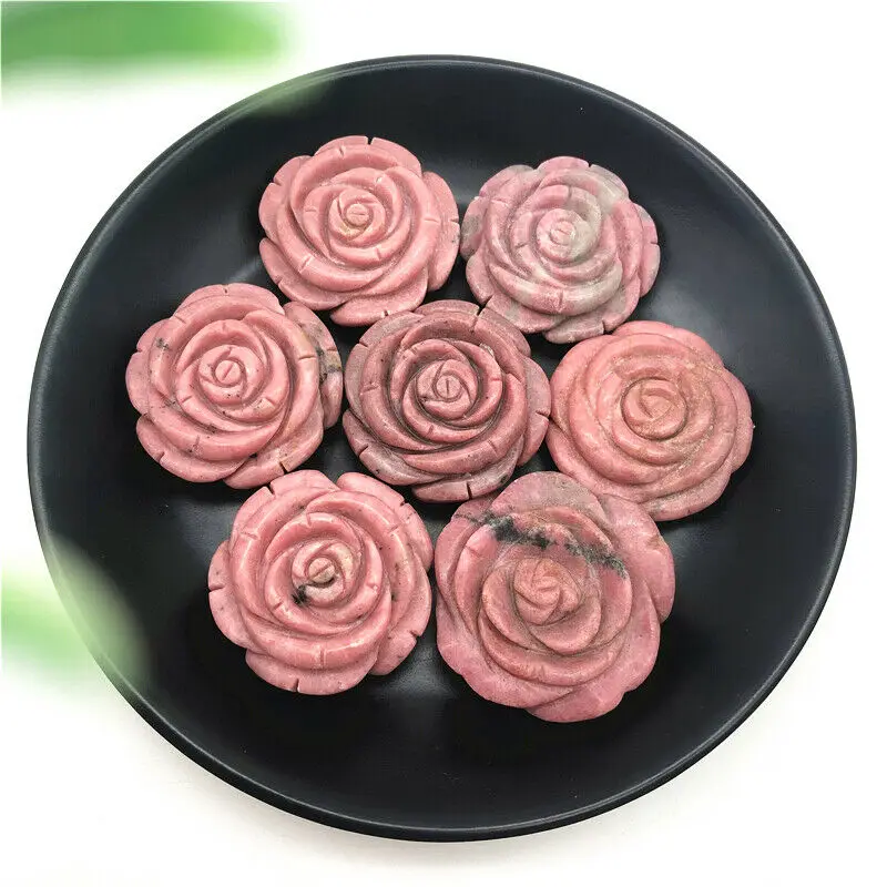 1 шт. натуральный Родонит кварц в форме цветка Кристалл полированный камни