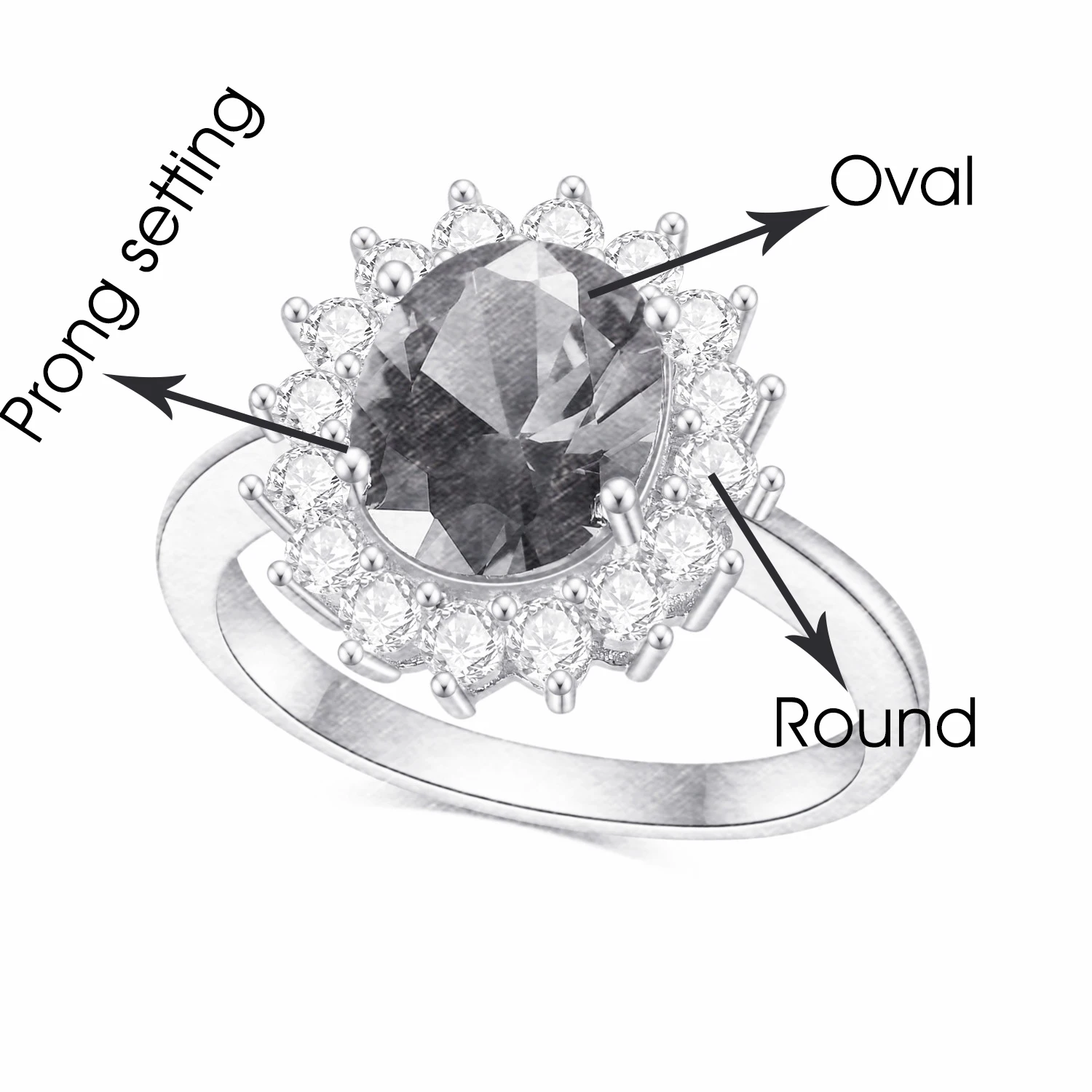 

Customize Lab Pink Sapphire Jewelry Rings DIY 14K Rose Gold Filled Sterling Silver Princess Diana Engagement Rings For Women