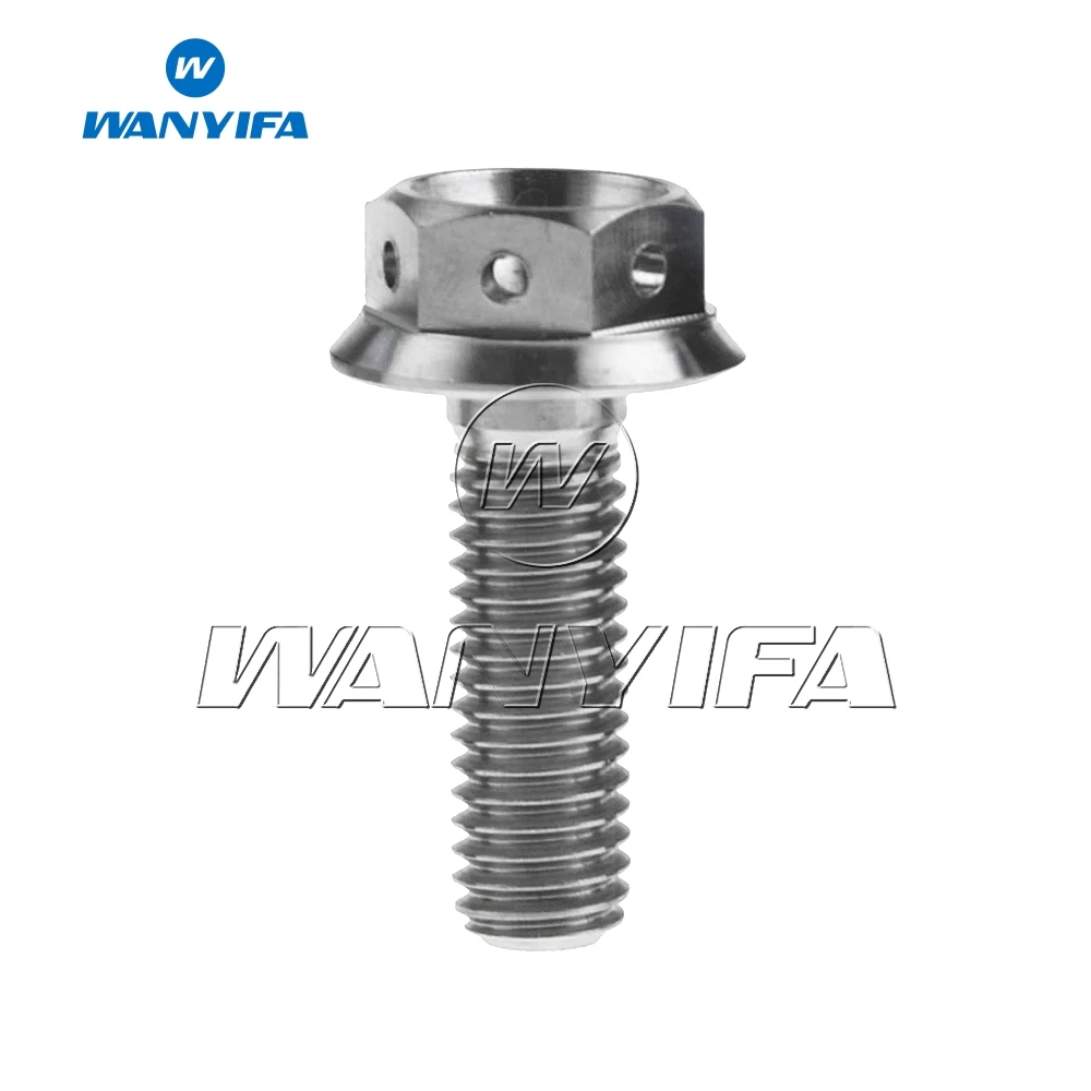 Титановые болты waniifa M8 20 25 30 35 40 45 55 мм с фланцевой головкой, шестигранные винты для мотоцикла