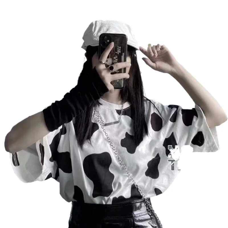 

Children's clothing 2021 summer new children's T-shirt children's cows T boys girls loose white T trendy