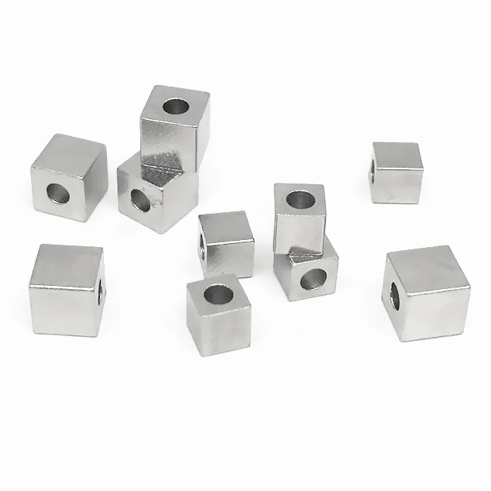 50Pcs/lot 3 4 5 6 8mm Stainless Steel Cube Spacer Beads Square Loose for DIY Bracelet Jewelry Making wholesale | Украшения и