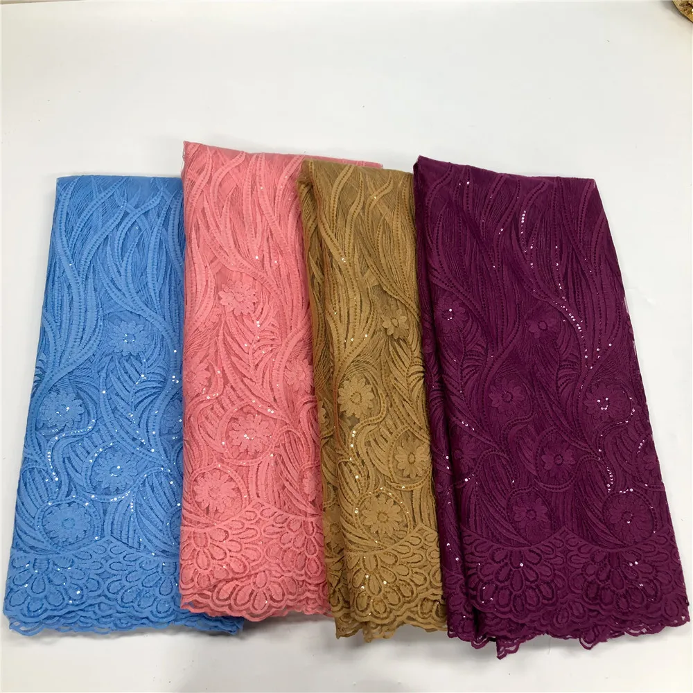 Персиковое Африканское кружево ткань 2023 высококачественное нигерийская