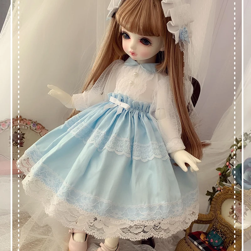 Одежда для кукол Blyth синее платье костюм+ повязка для волос для 1/6 1/4 BJD SD кукла 1/6 Blyth аксессуары для кукол