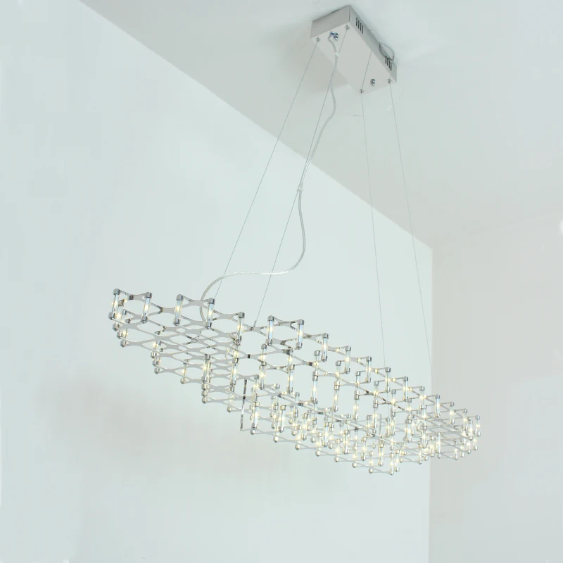 

UMEILUCE Modern LED Pendant Light Hanging Lamp Stainless Steel Bulbs Retrofitted Suspension Lighting for Living Dinning Room 48"