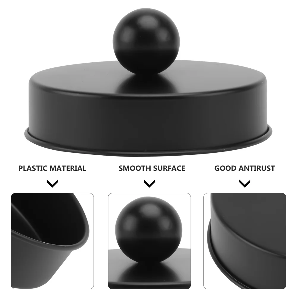 

1Pc Sealed Lid Stainless Steel Jar Cover Bathroom Accessory Black