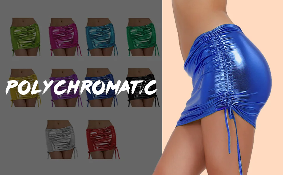 10 цветов сексуальная Женская Блестящая короткая юбка из лакированной кожи мини