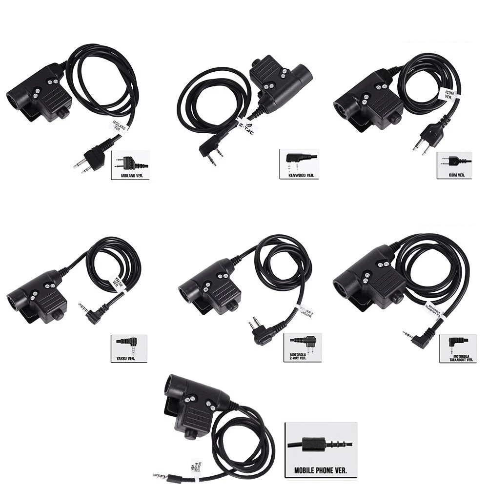 

Tactical Headphone U94 PTT for Icom Kenwood Midland Moto Talkabout Mobile Phone