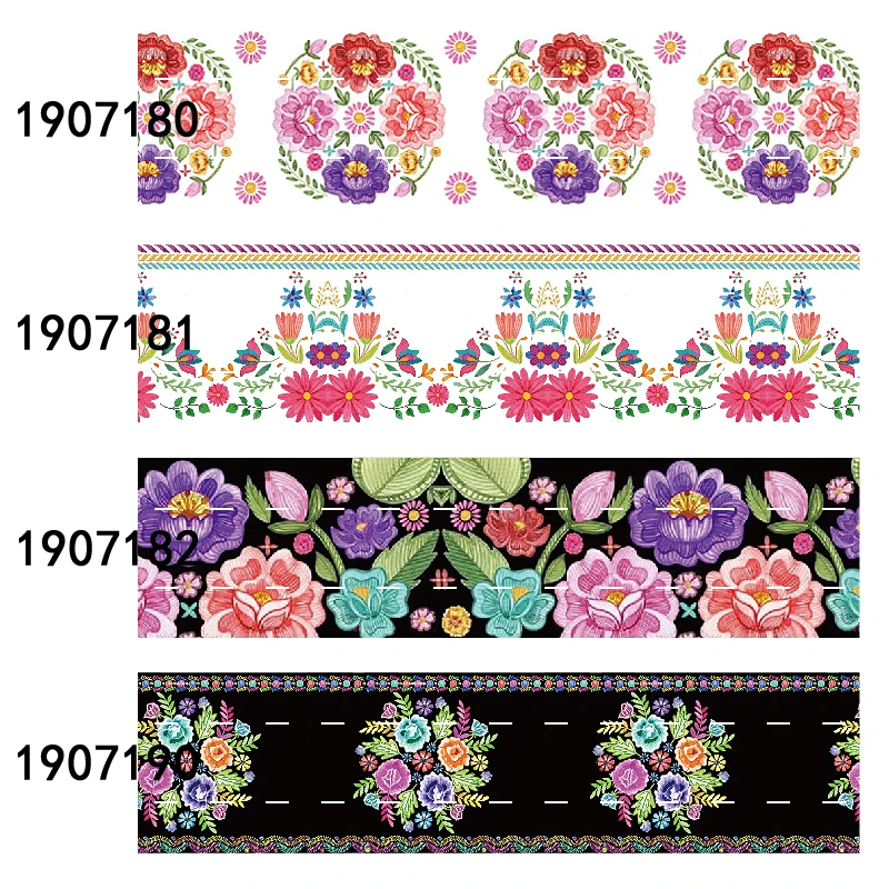 Цветочная лента FLRARIBBON с мексиканскими цветами|Ленты для шитья| |