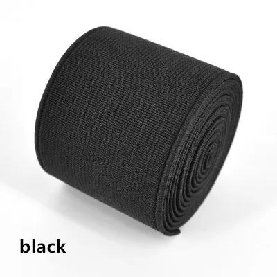 black 3 м/лот, ширина 4 см, высокое качество, цветная утолщенная эластичная лента, импортные Эластичные аксессуары - Color: black