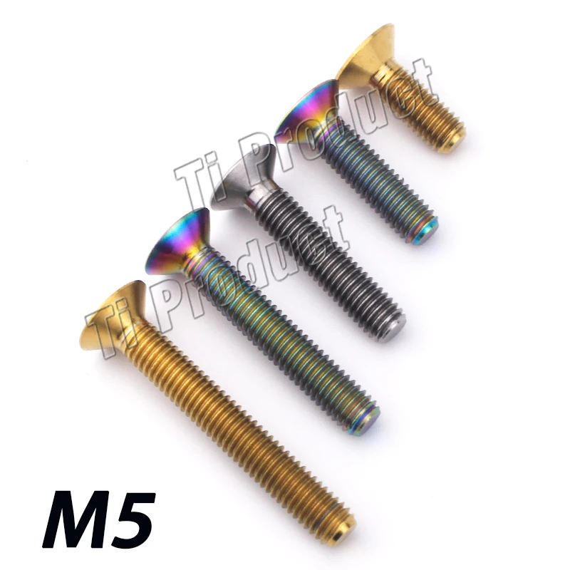 1 шт. титановый винт M5 x 10 12 15 20 25 35 мм шестигранный ключ плоская потайная головка