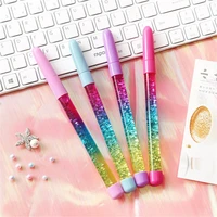 2021 new 1pc 0 5mm fairy stick creative rainbow color ballpoint pen drift sand glitter crystal ball pen for girl gift stationery
