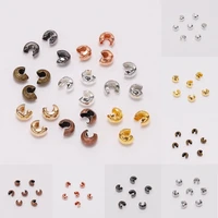 50100pcs round copper crimp beads 3 5 mm covers stopper spacer beads for diy jewelry making findings supplies accessories