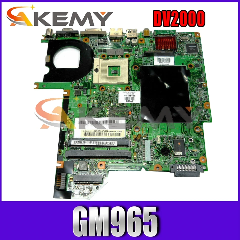 

460716-001 460716-501 For HP Pavilion DV2000 Laptop motherboard 06228-5 GM965 G88-830-A2 DDR2 Mainboard