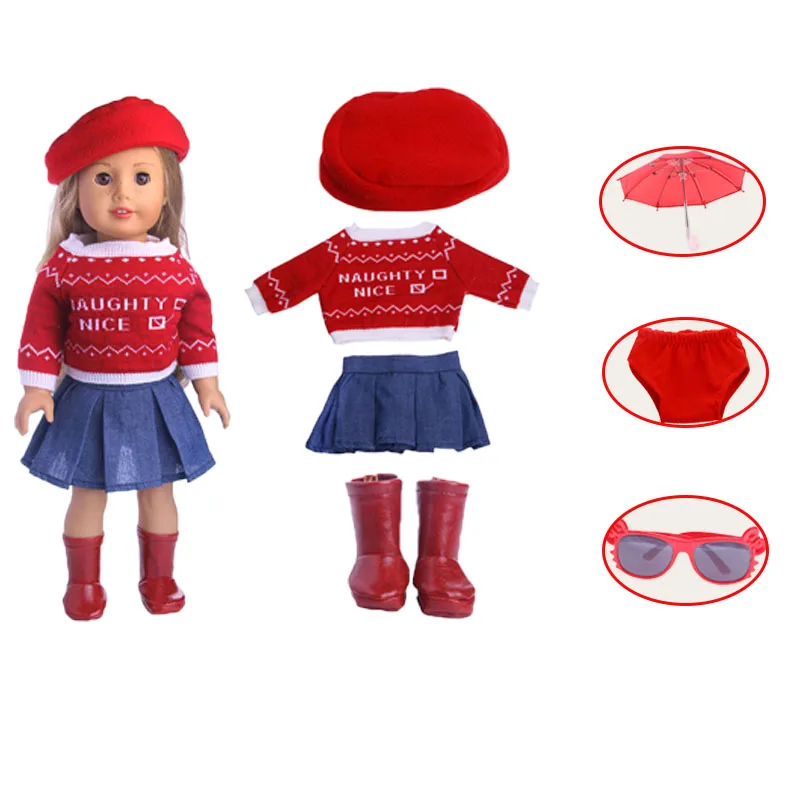Кукольный свитер юбка подходящая для 18 американских кукол и 43 см новорожденных