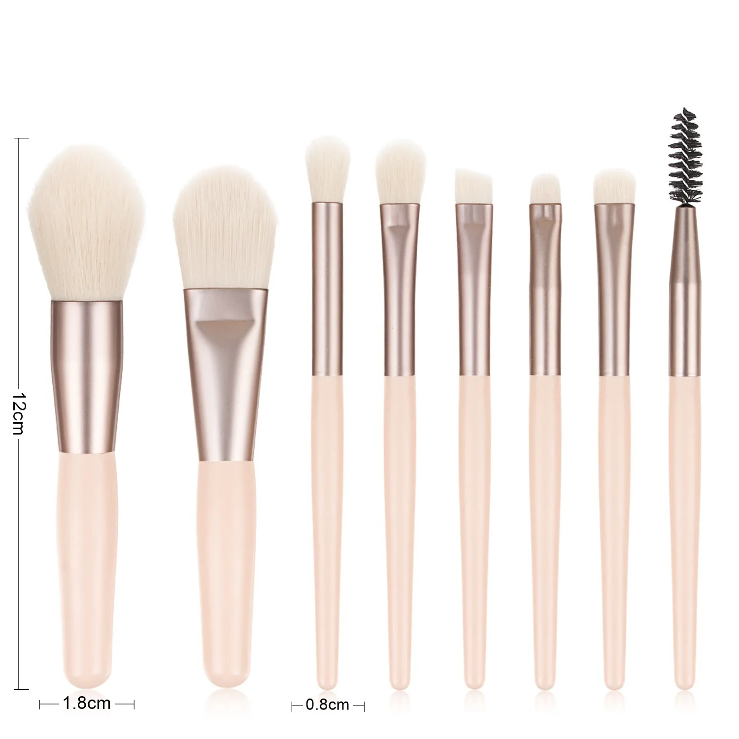 

8Pcs Portable Eyes Makeup Brush Set Wood Handle Eyebrow Foundation eyeshadow Brush Blending Brush Women Beauty Tools