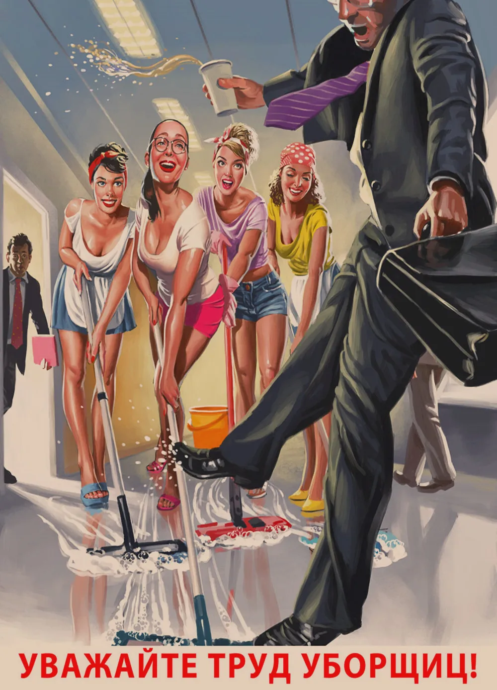 Ретро Сексуальная Девушка Художественная настенная бумага настенный график