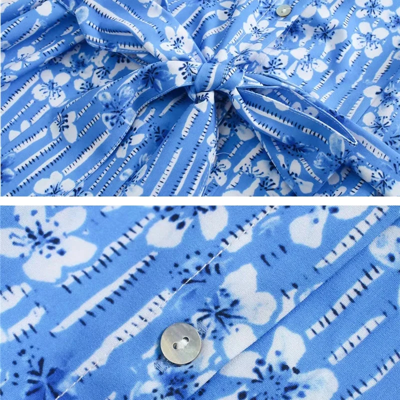 

Office ladies Floral print Women Shirt Dress 2020 Spring Turn down Collar Female Maxi dress with sashes Buttons Chic YNZZU YD410