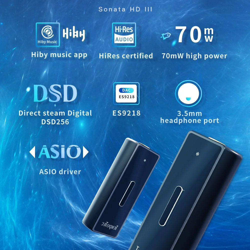 Усилитель для наушников TempoTec Sonata HD III USB Type C до 3 5 мм Hi-Fi декодирование DAC Android/PC/MAC |