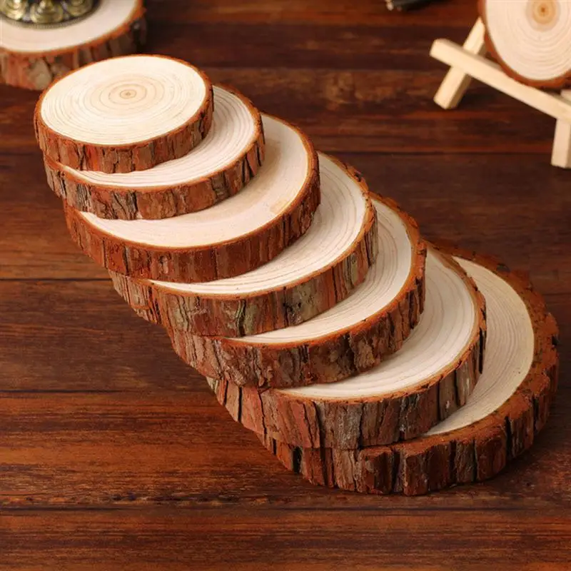 

10/20/30pcs Wooden DIY Craft Natural Wood Log Slices Discs for DIY Crafts Party Wedding Centerpieces