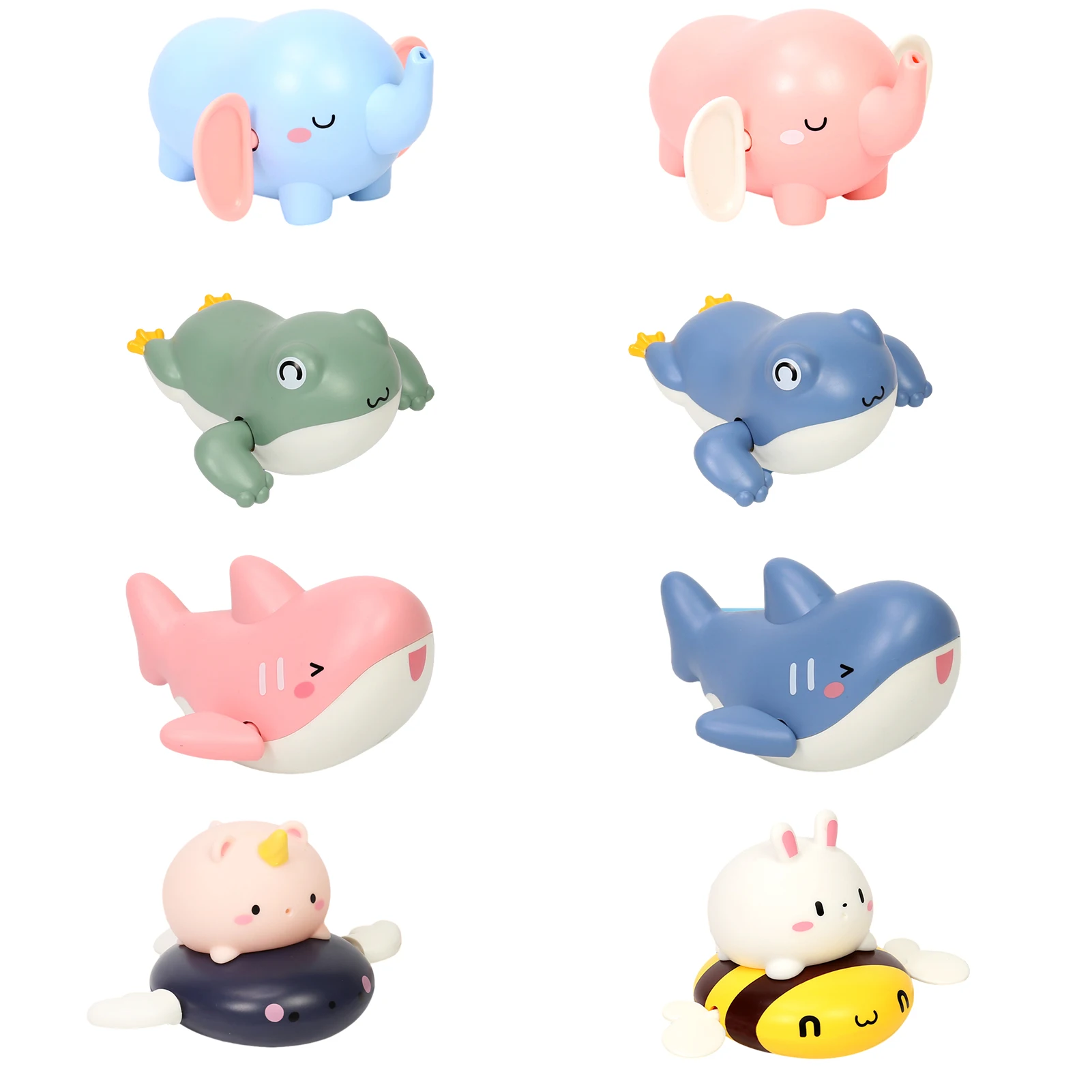 

Baby Bath Toys Animal Cute Cartoon Frog Shark Elephant Design Classic Baby Water Toy Infant Swim Chain Clockwork Toy For Kids