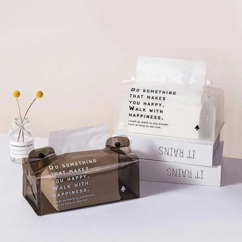 

Living Room Pumping Box PVC Tissue Box Multifunctional Toilet Light Luxury Waterproof Tissue Box WWaterproof For Home Suppliers