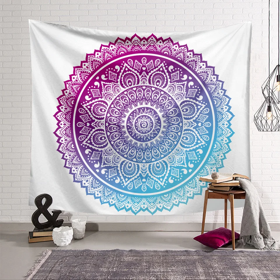 

Гобелен с мандалой, богемный декор, настенный гобелен, градиентный абстрактный Настенный декор для спальни, многофункциональное домашнее д...