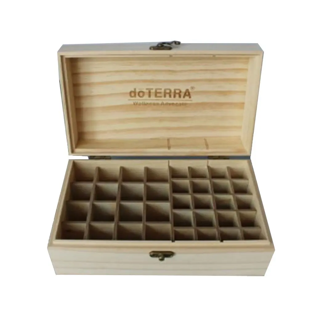 Современный дизайн 36 слотов деревянные Эфирное Масла ящик из твердой древесины