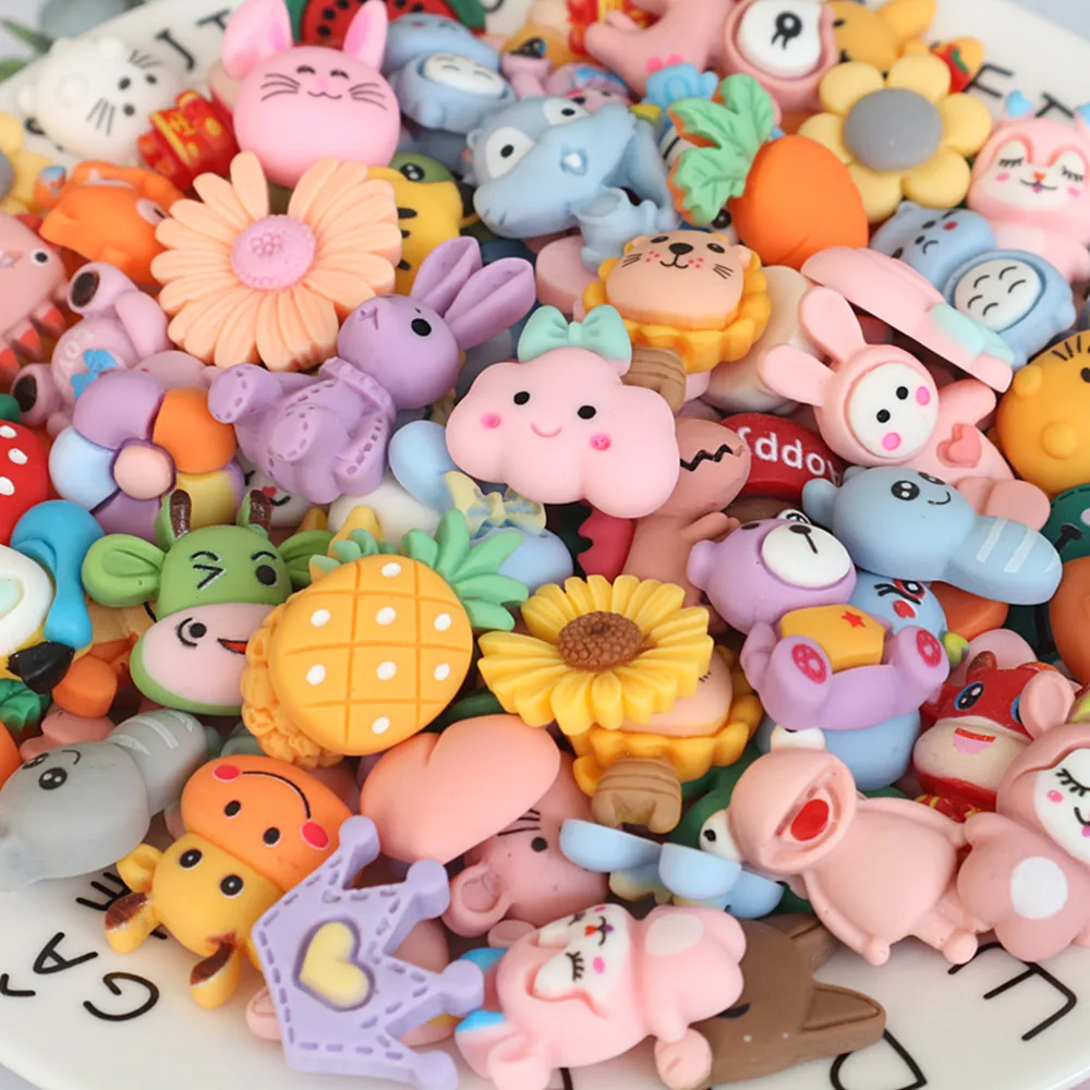 

50Pcs Mixed Home Decoration Cute Cartoon Resin Flatback Cabochons Scrapbooking Craft DIY Accessories