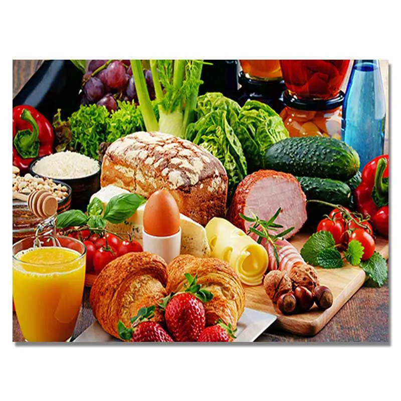 Полноразмерная Алмазная картина сделай сам вышивка крестиком с изображением еды