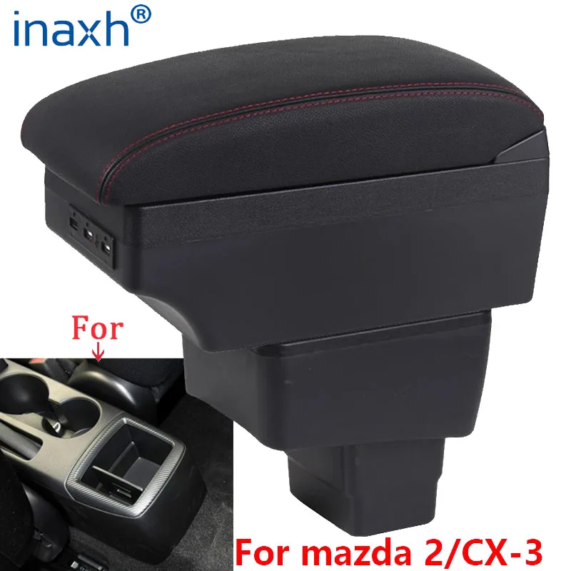 

For mazda CX-3 Armrest Retrofit For mazda 2 skyactiv version cx3 CX-3 Car Armrest Storage box car accessories Charging with USB