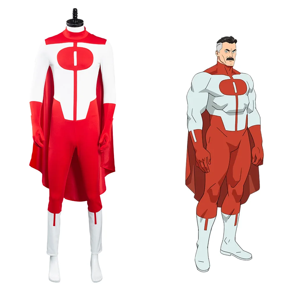 

Invincible Omni Man Cosplay Costumes Outfits With Cloak Halloween Carnival Suit