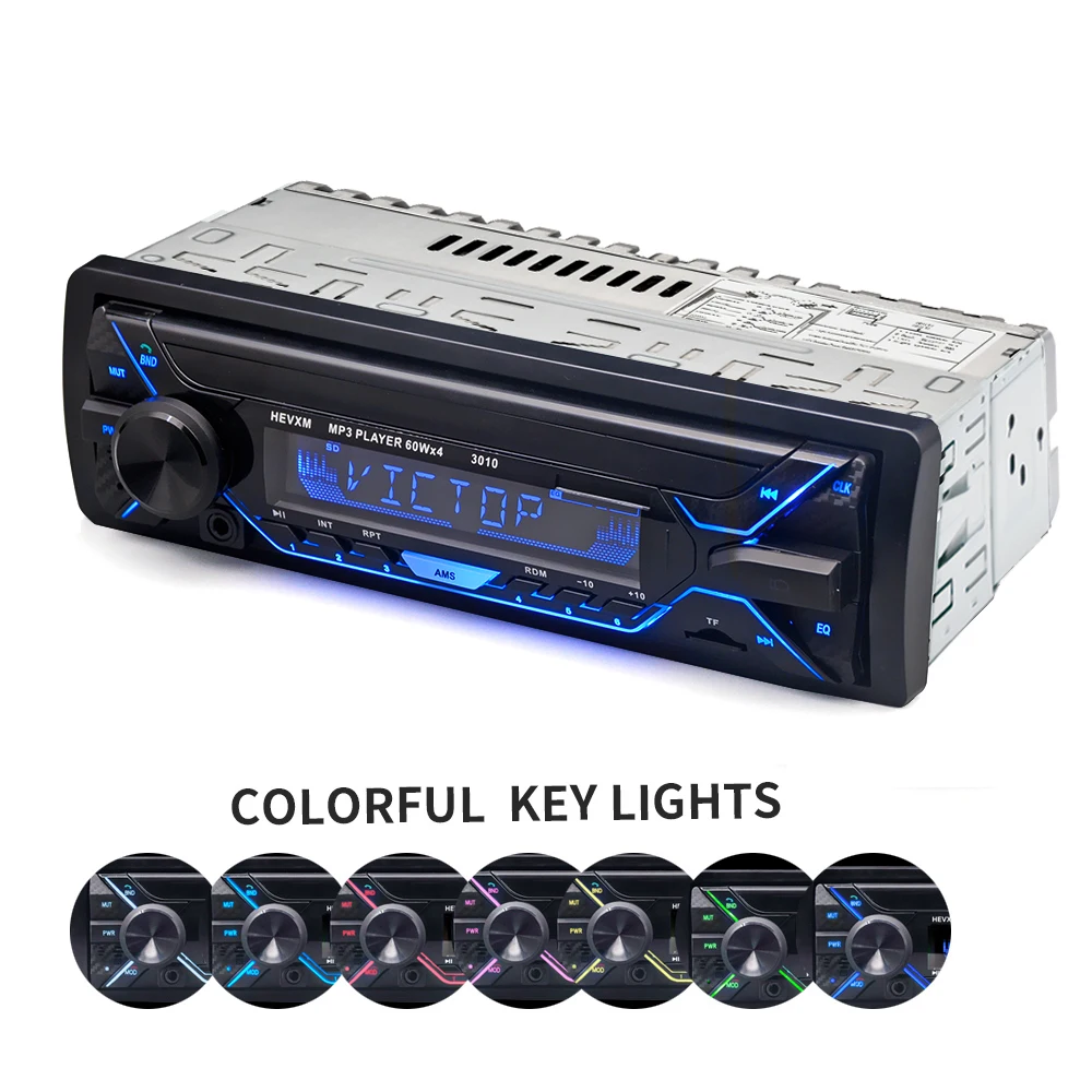 Автомобиль Радио стерео проигрыватель Bluetooth телефона AUX-IN MP3 FM/USB/1 Din/дистанционный
