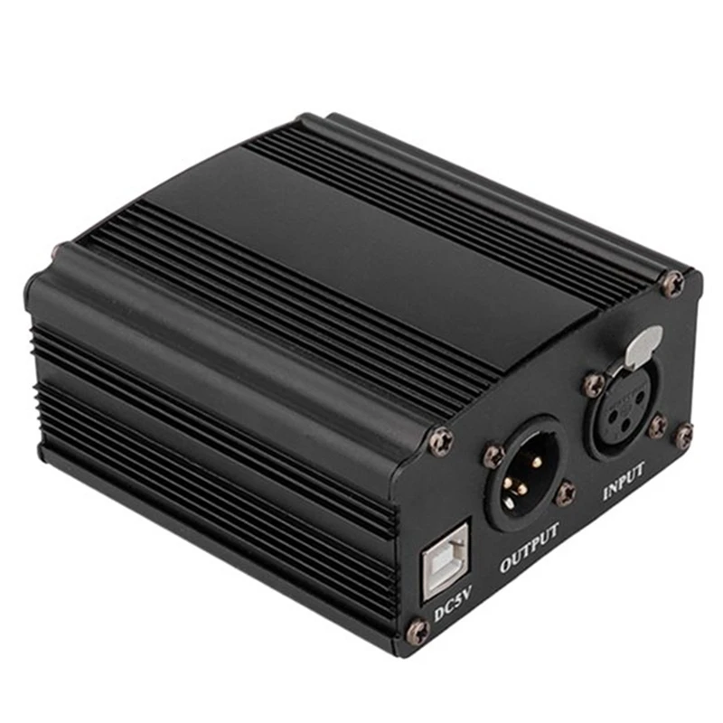 

48V USB Phantom Power Supply with USB Cable Microphone Cable for Mini Microphone Condenser Recording Equipment